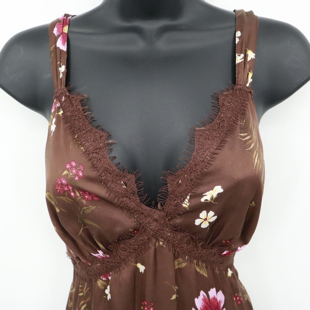 Old Navy Slip Dress Women M Brown Bloomcore Feminine Cottagecore Girly Y2K Style - Picture 8 of 16